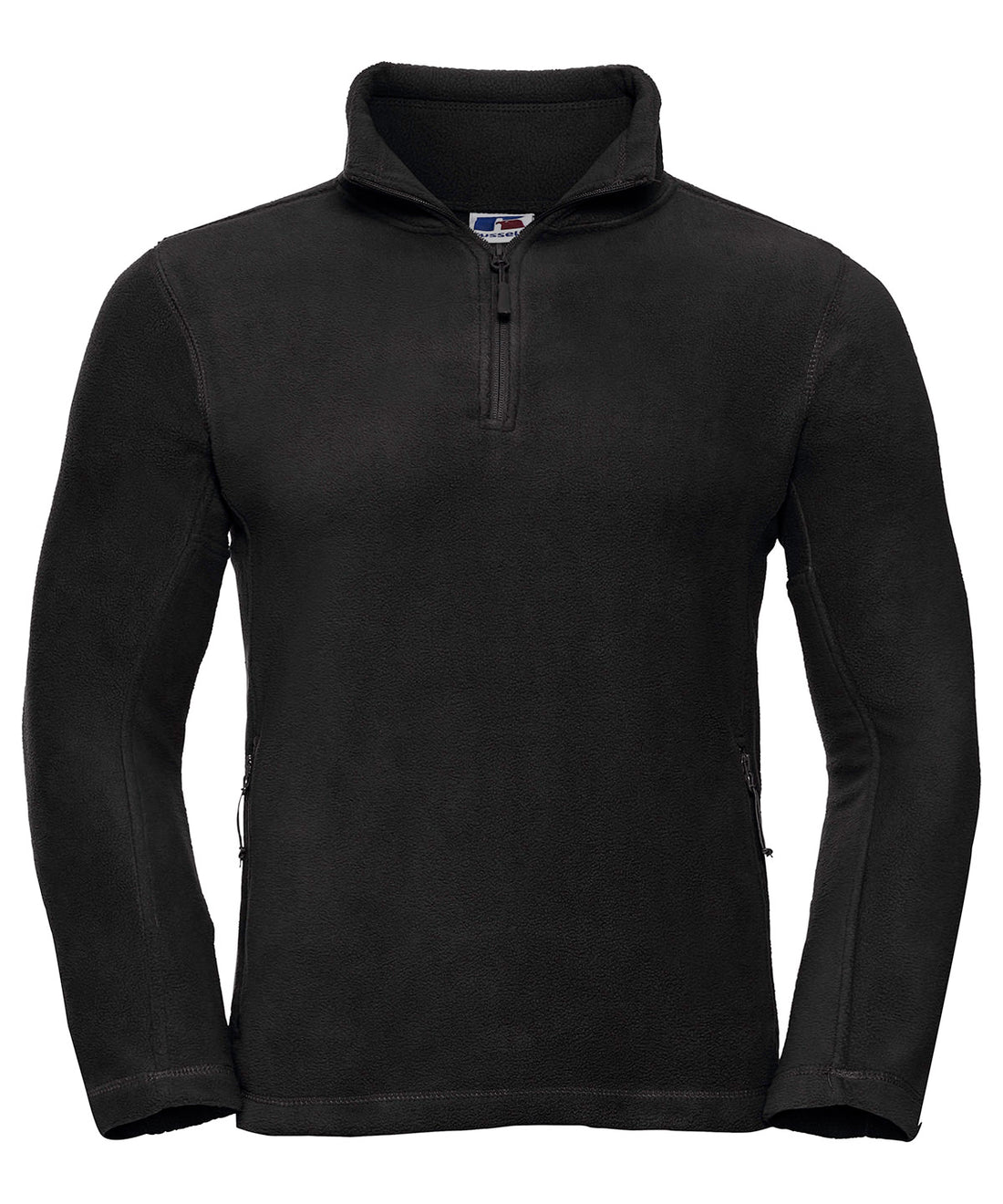 ¼-zip outdoor fleece in Black