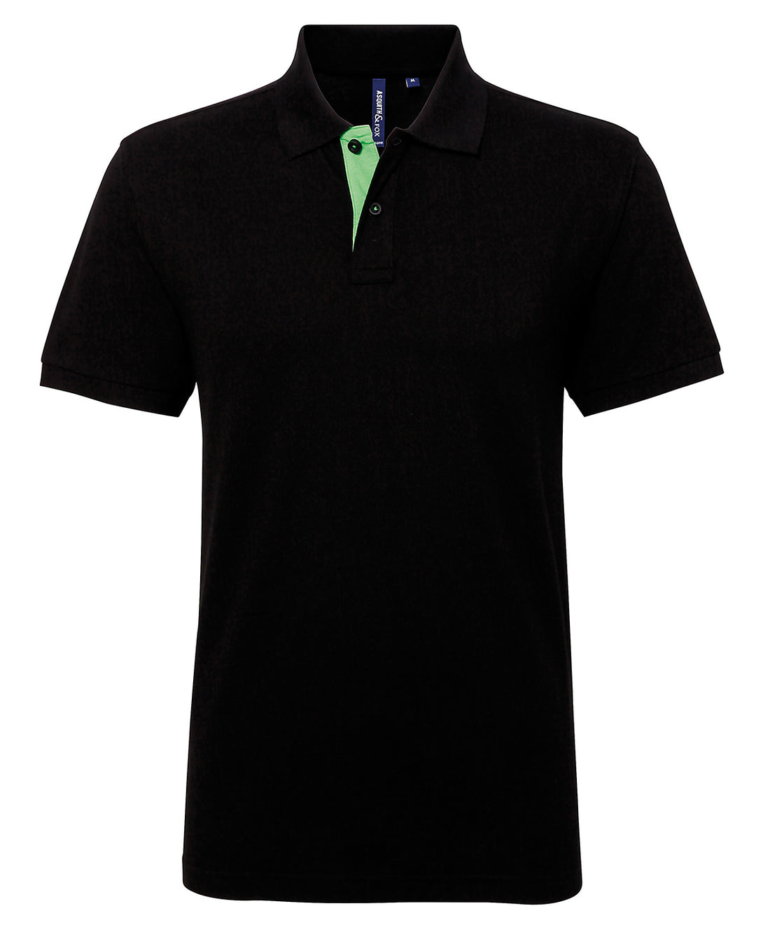 Men's classic fit contrast polo in Black/Lime
