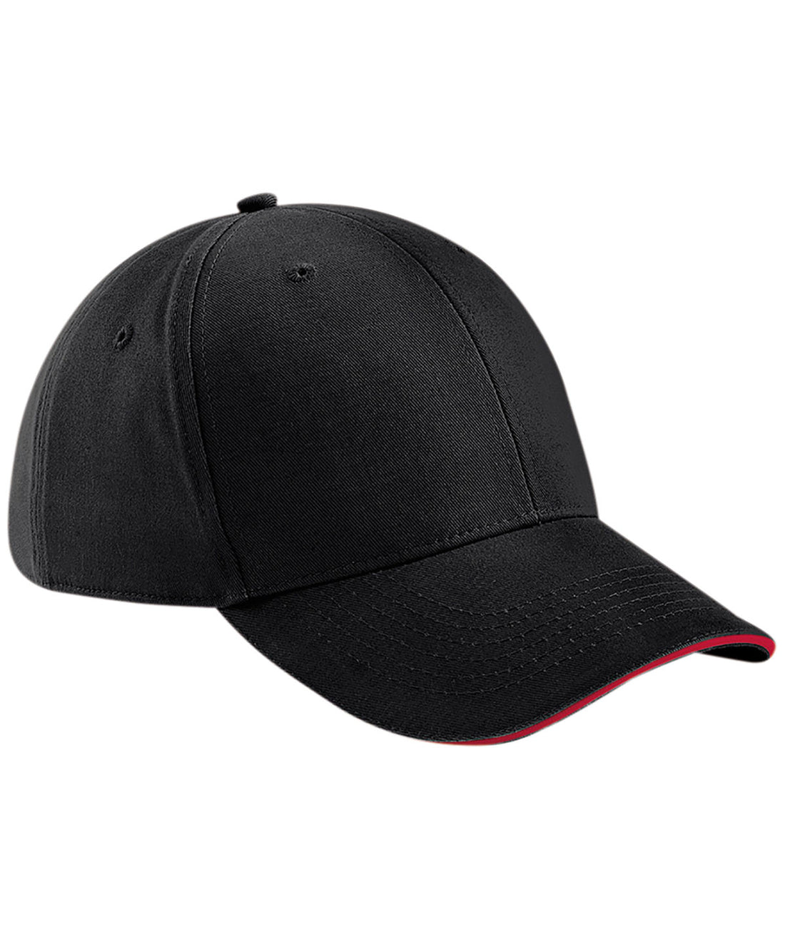 Athleisure 6-panel cap in Black/Classic Red