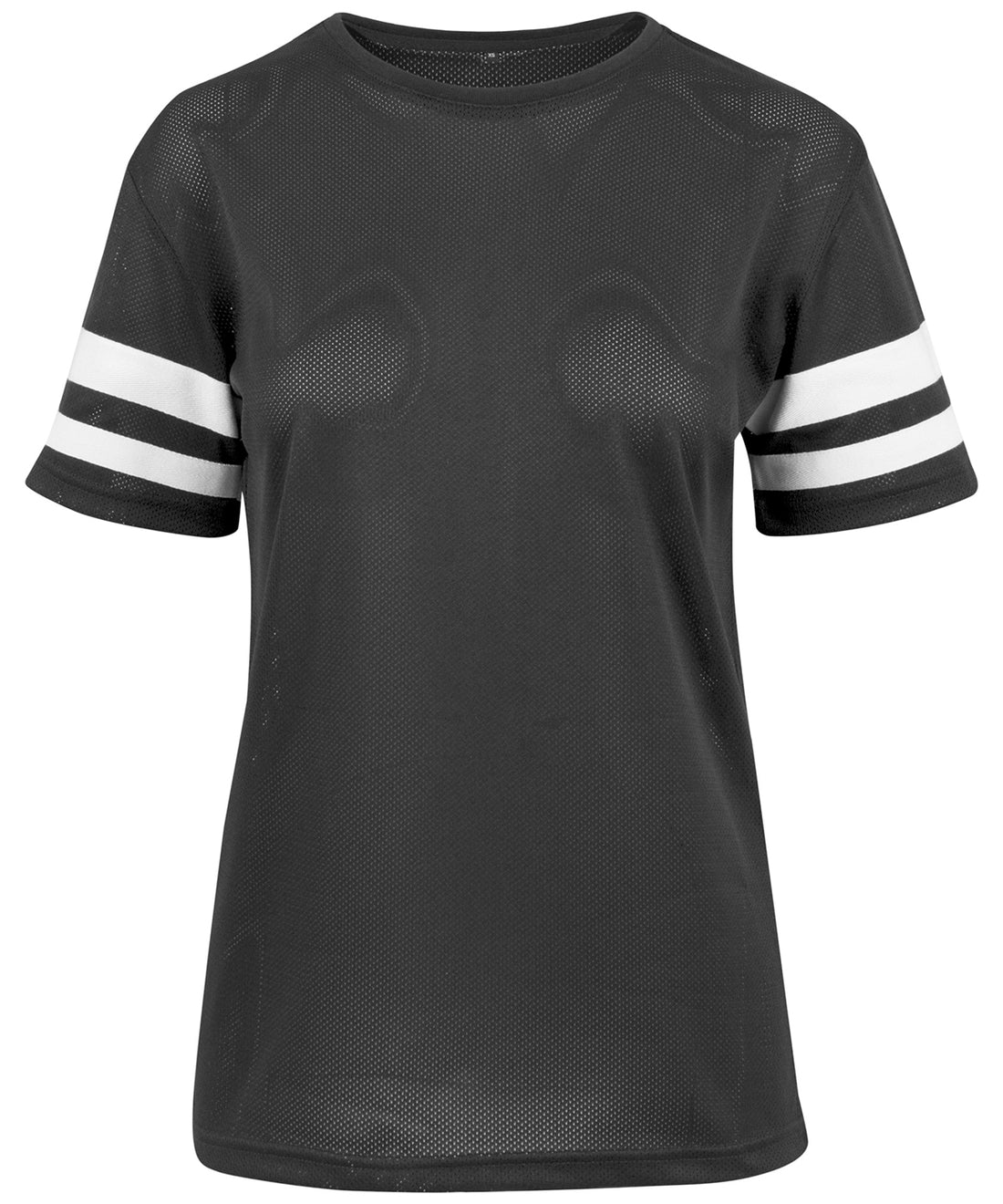 Women's mesh stripe tee in Black/White