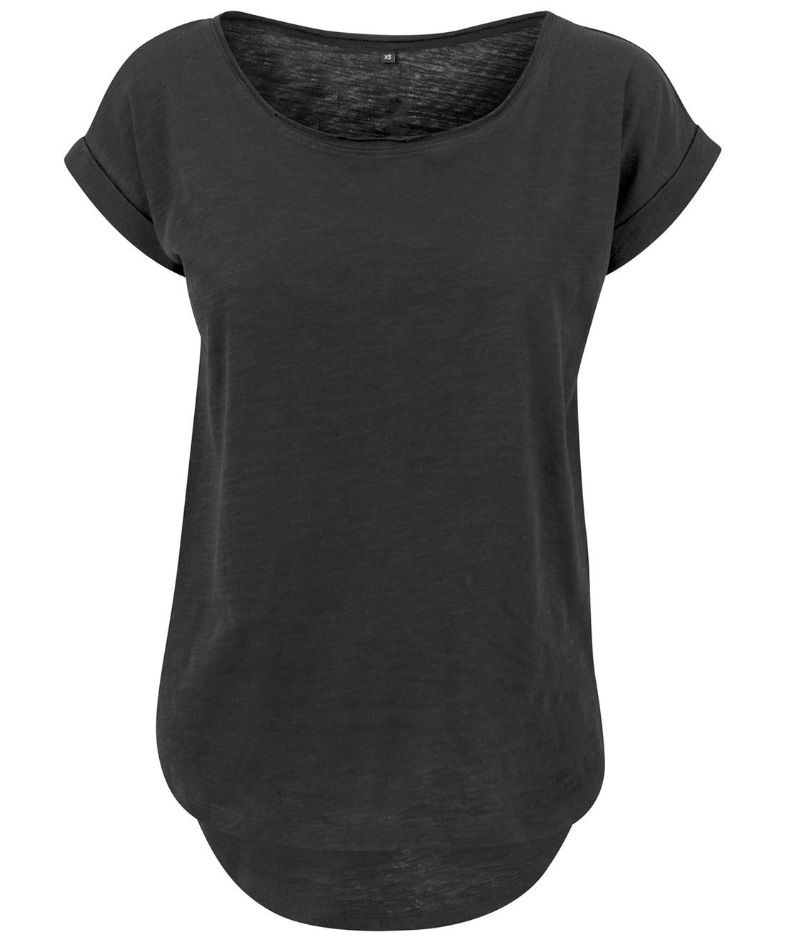 Women's long slub tee in Black