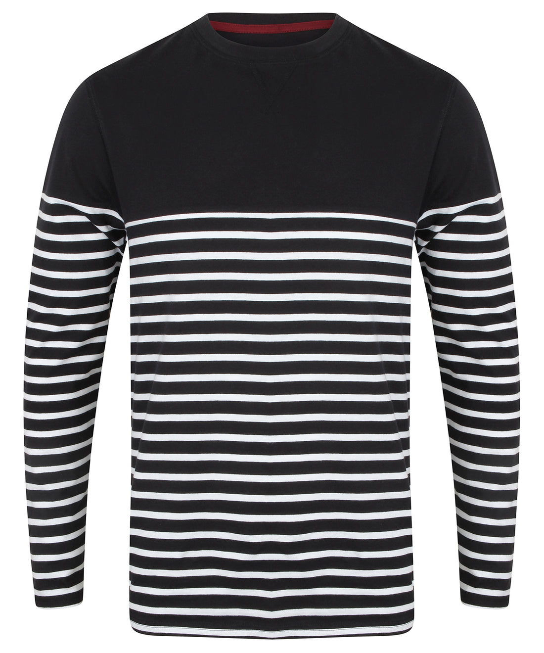 Long sleeve Breton striped T in Navy/White