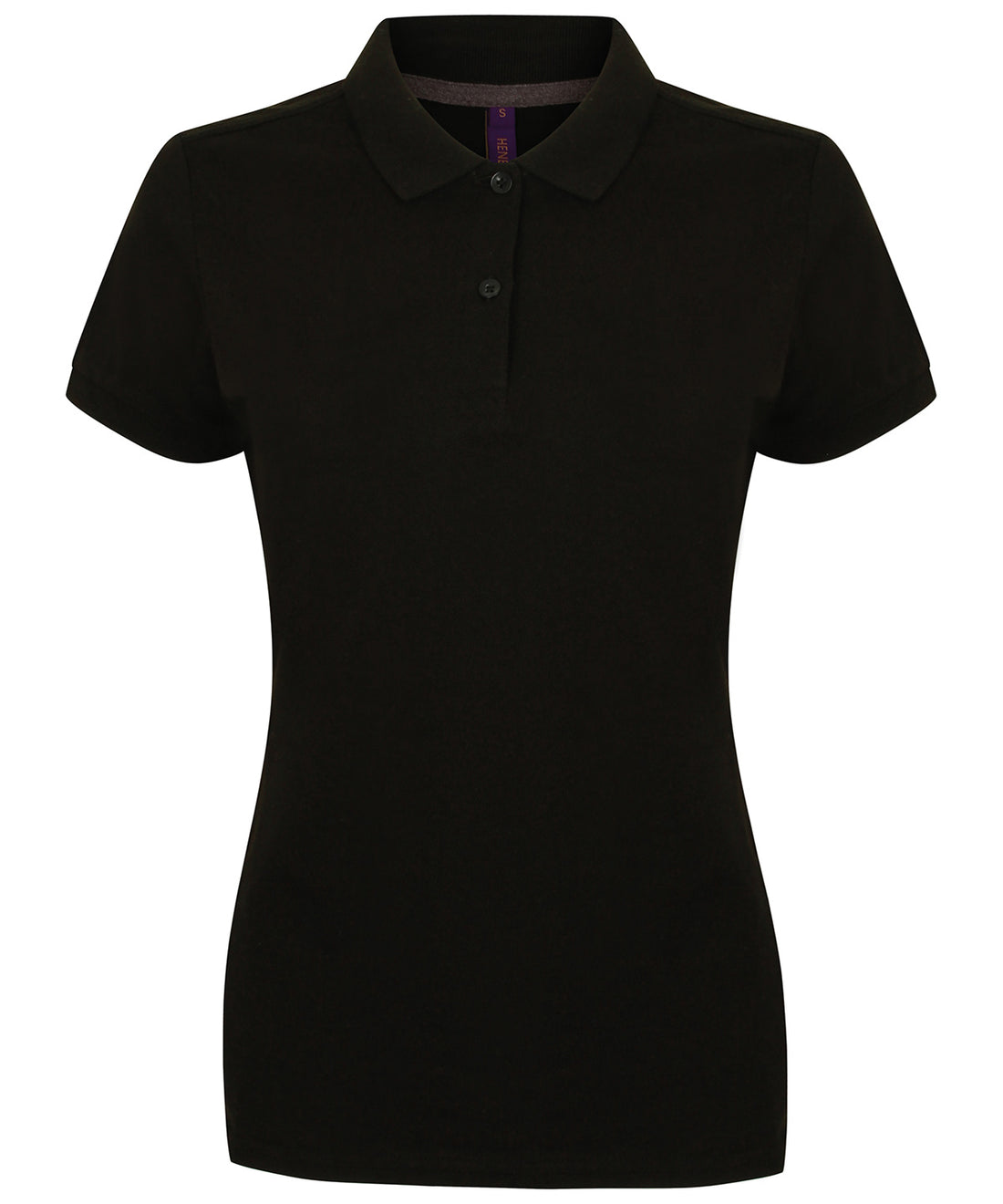 Women's micro-fine piqué polo shirt in Black