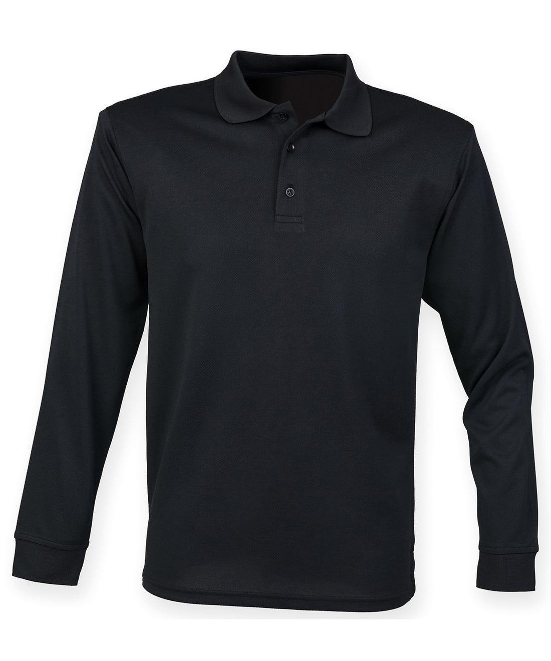 Long sleeve Coolplus® polo shirt in Black