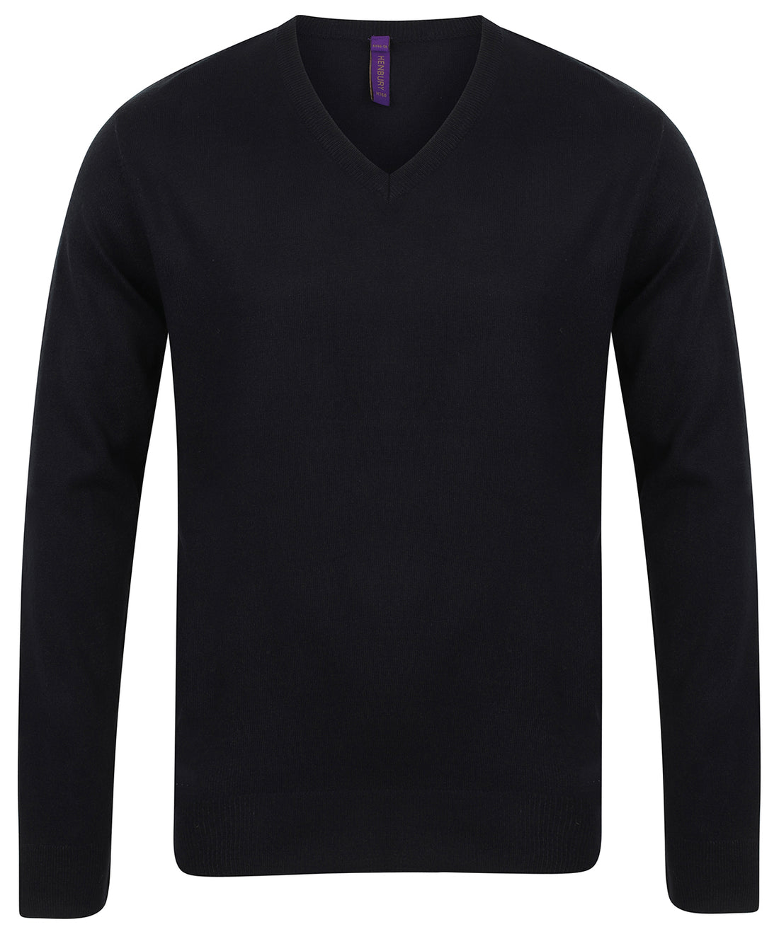 12 gauge v-neck jumper in Black