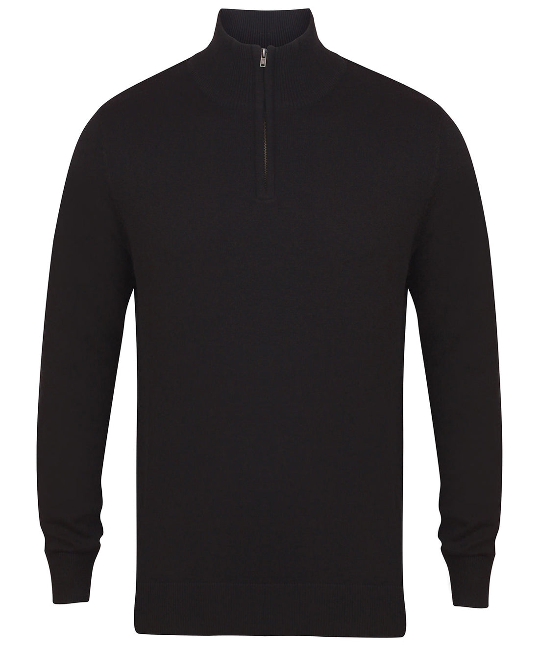 ¼ zip jumper in Black