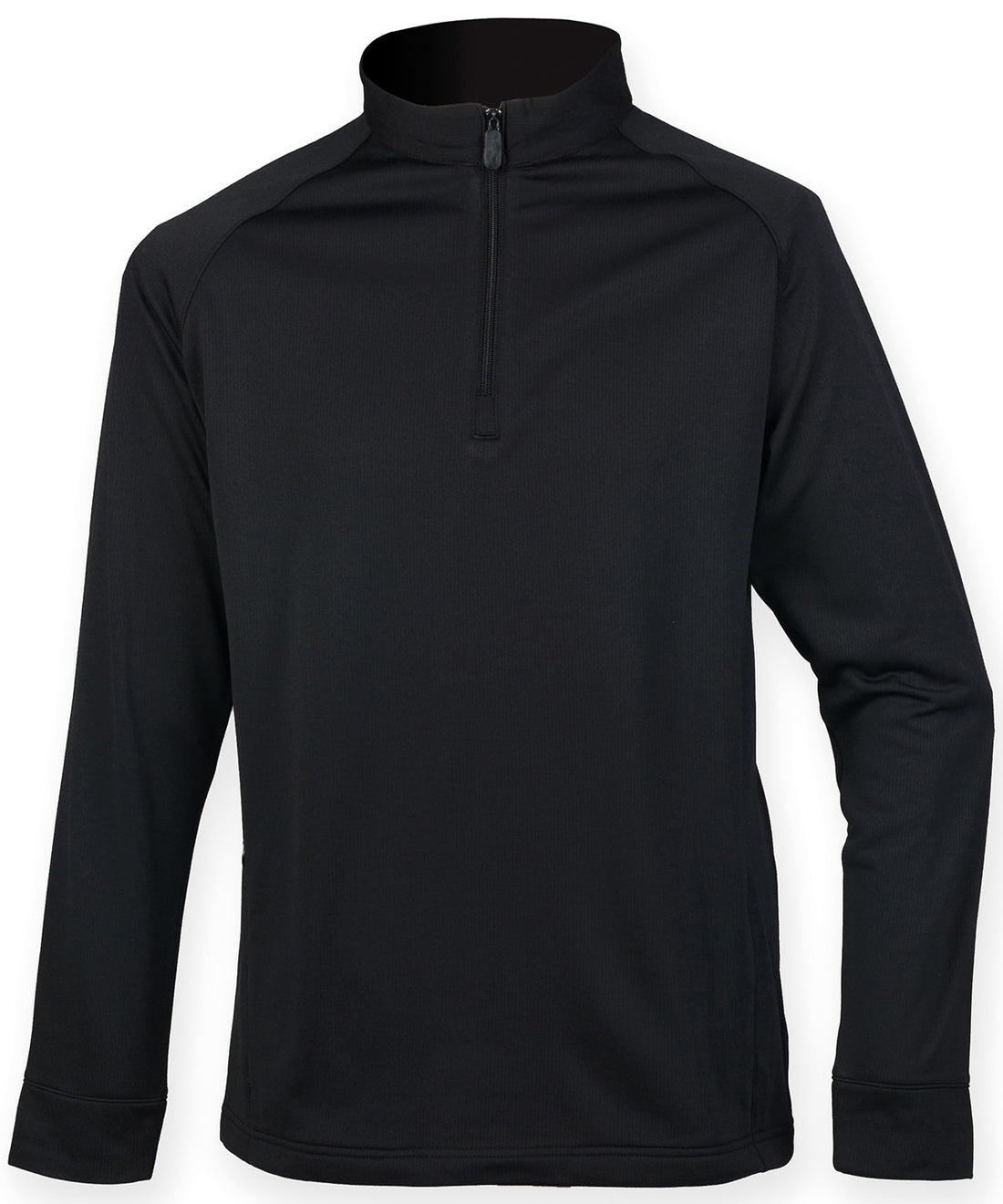 ¼ zip top with wicking finish in Black