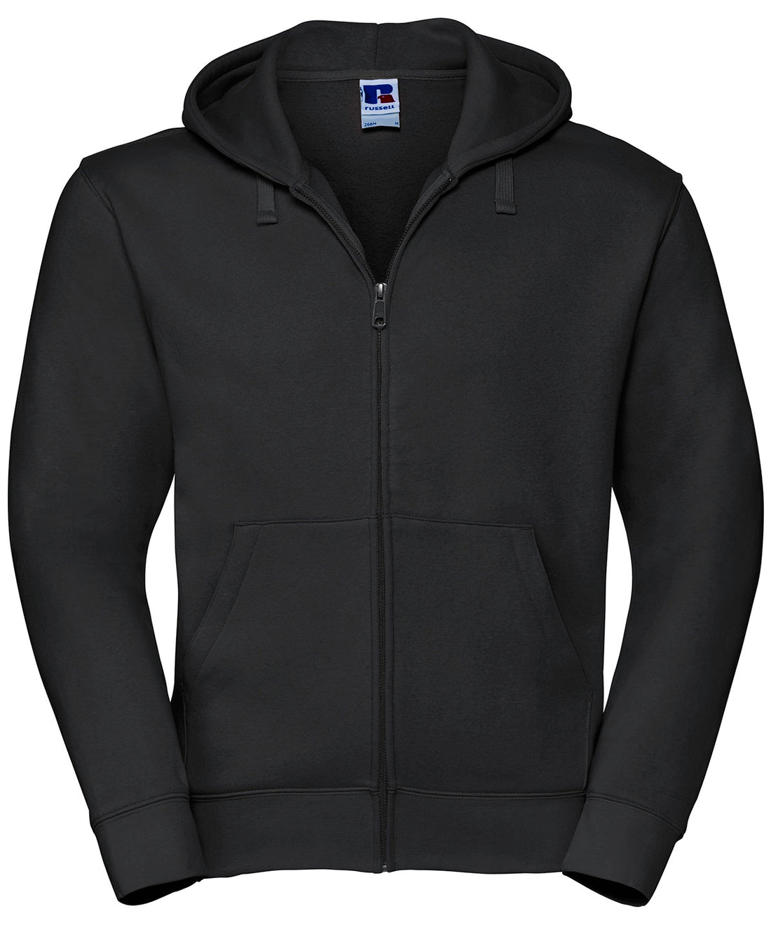 Authentic zipped hooded sweat in Black†