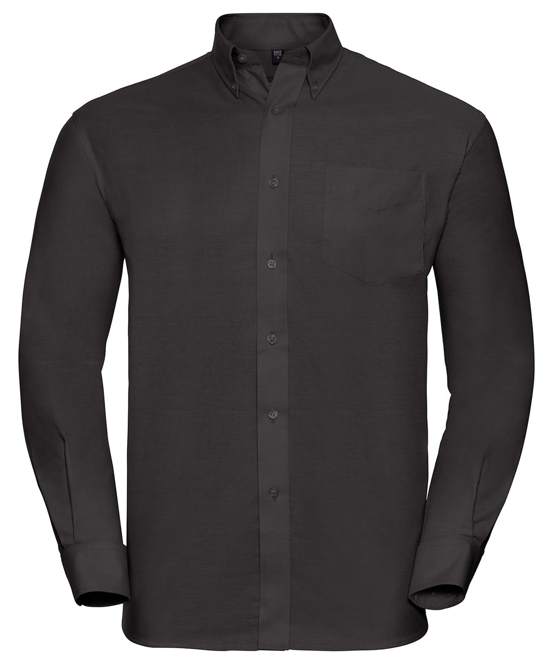 Long sleeve easycare Oxford shirt in Black