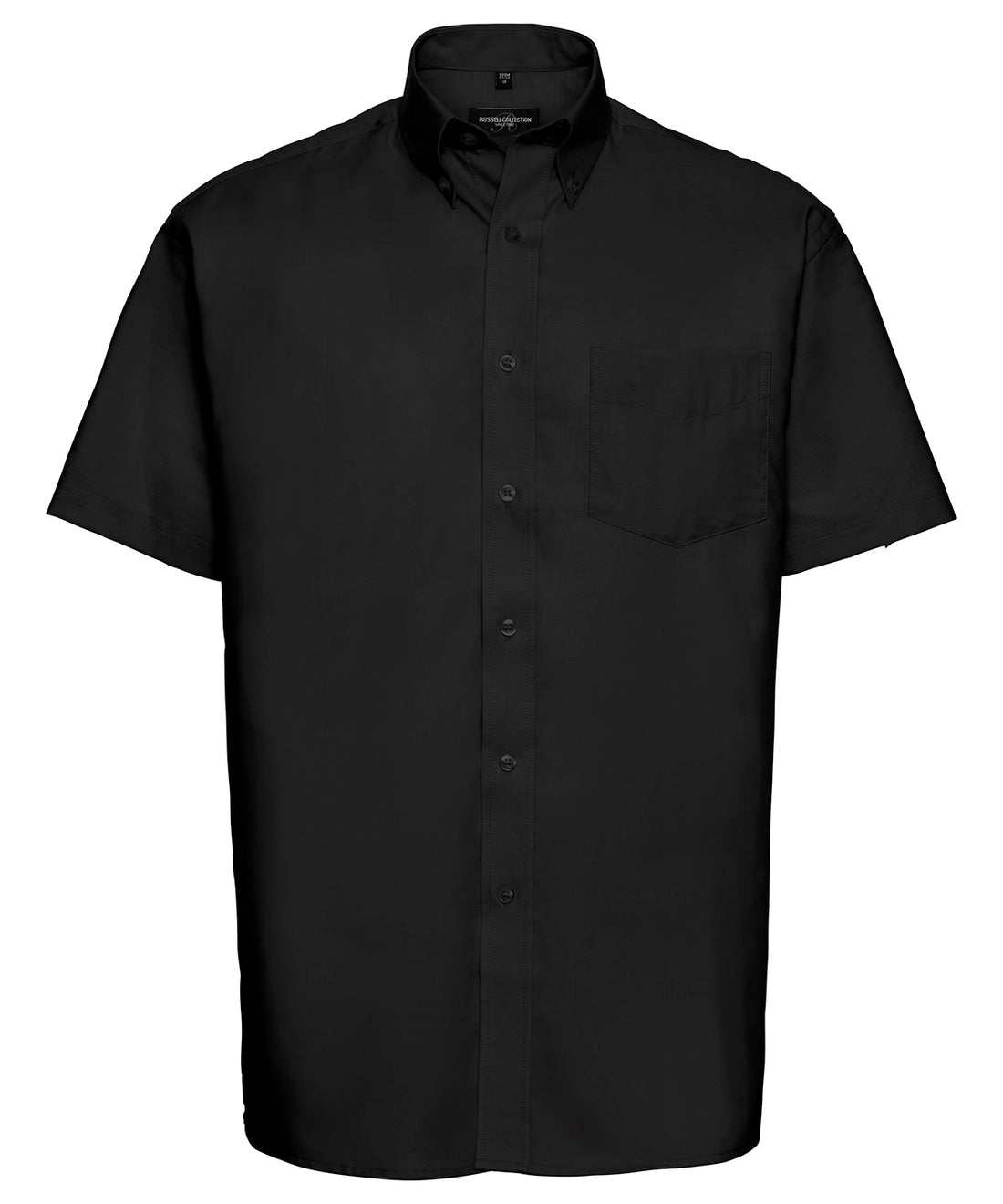 Short sleeve easycare Oxford shirt in Black