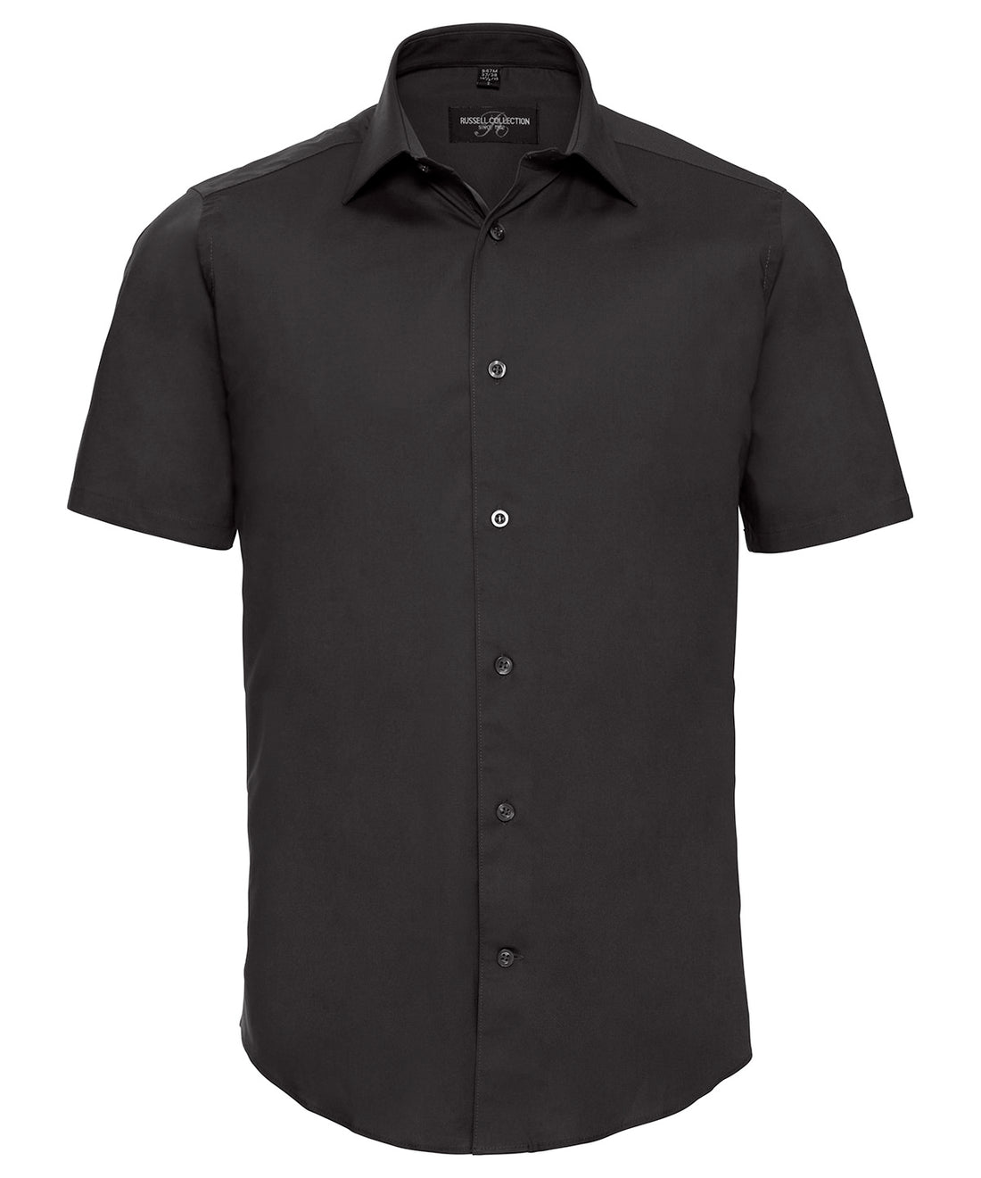 Short sleeve easycare fitted shirt in Black
