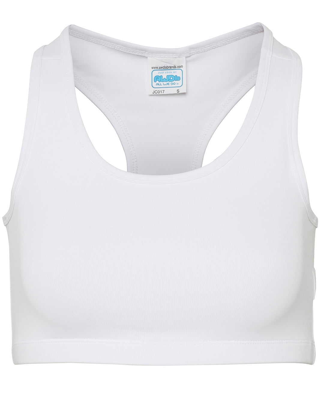 Women's cool sports crop top in Arctic White