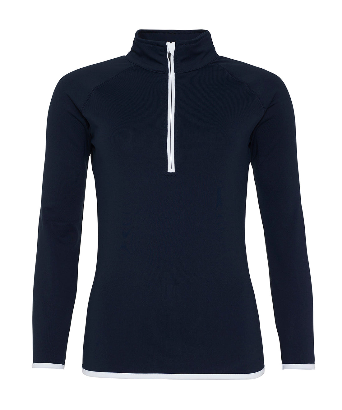 Women's cool ½ zip sweatshirt in French Navy/Arctic White