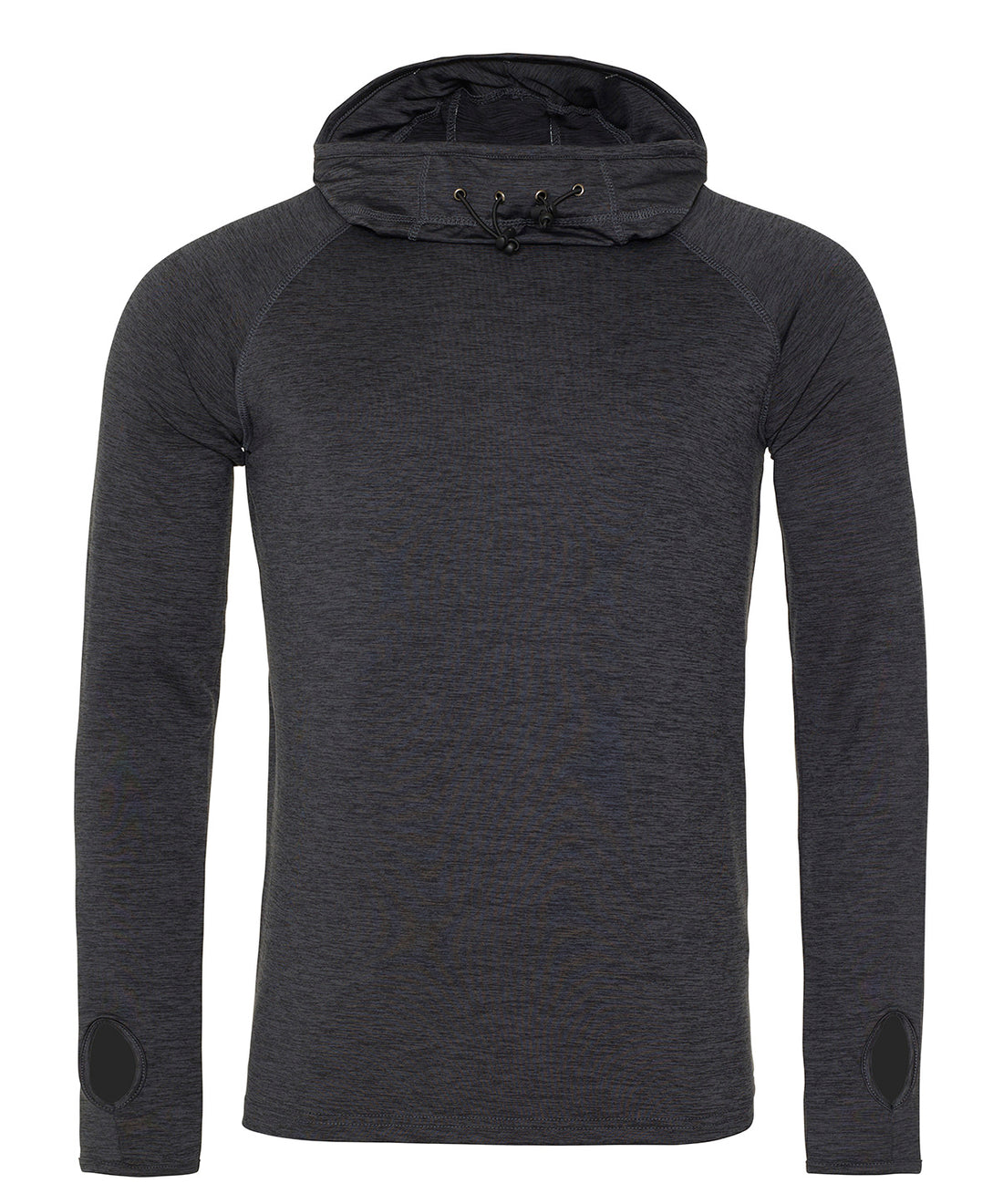 Cool cowl neck top in Black Slate Melange