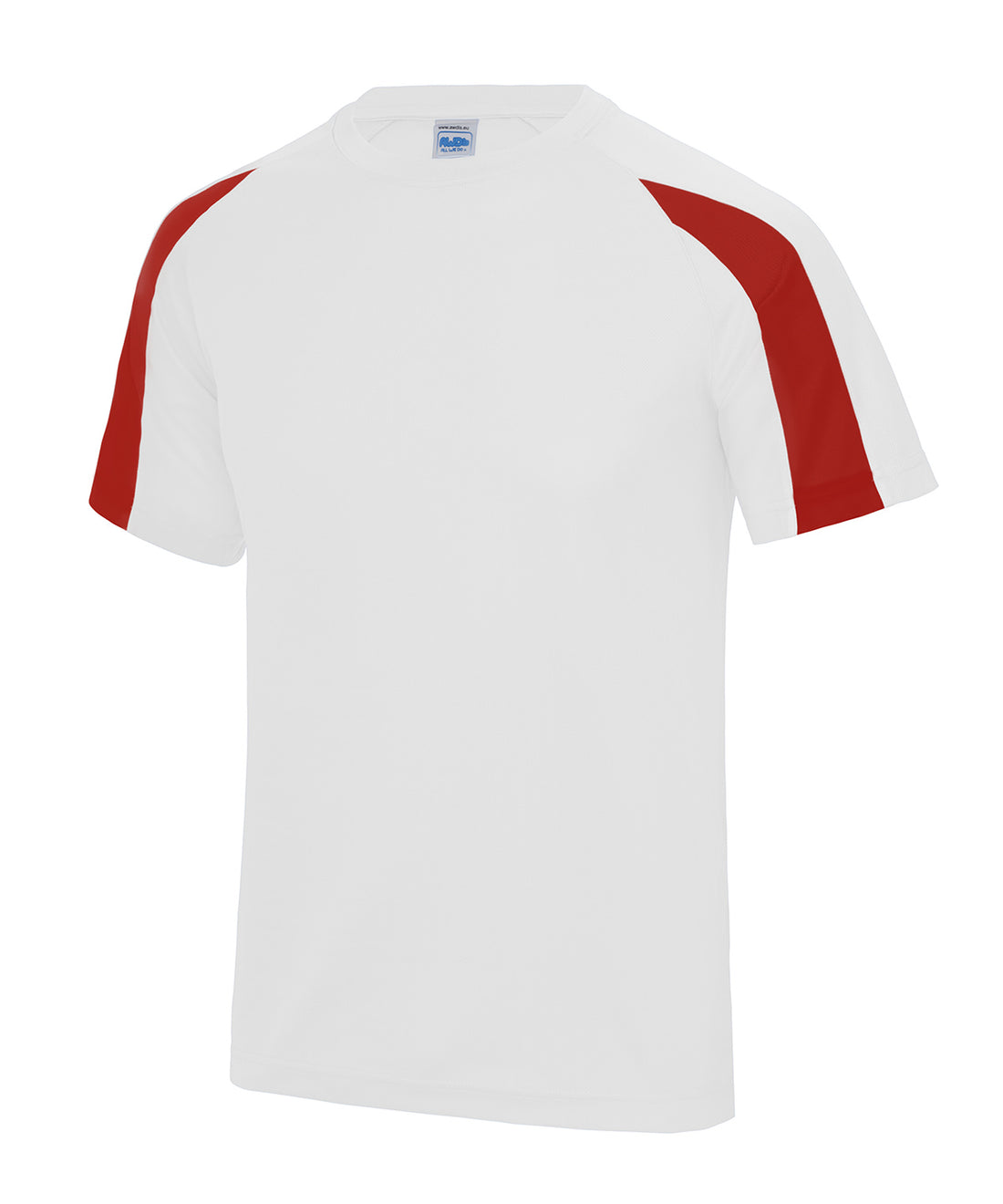 Kids contrast cool T in Arctic White/Fire Red