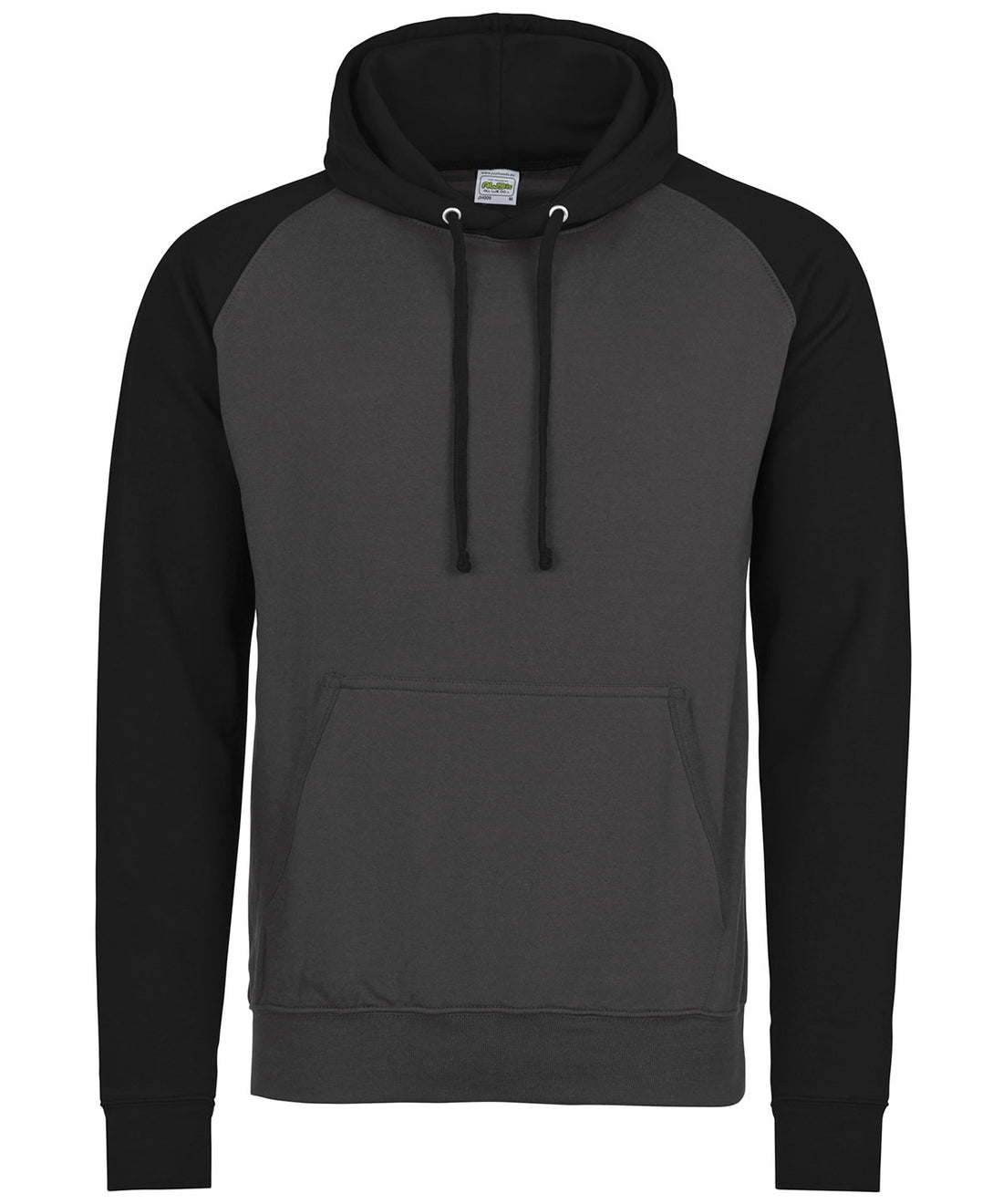 Baseball hoodie in Charcoal/Jet Black