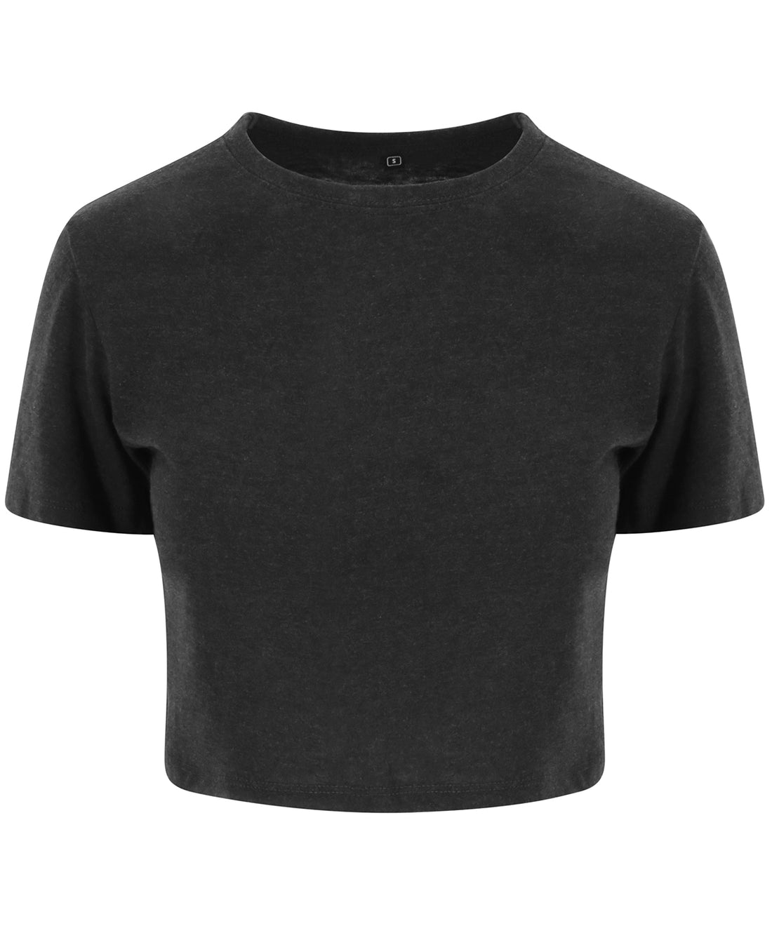 Women's triblend cropped T in Heather Black