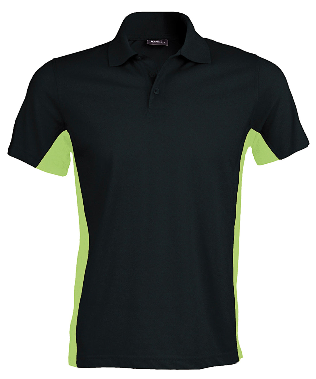 Flags short sleeve bi-colour polo shirt in Black/Lime