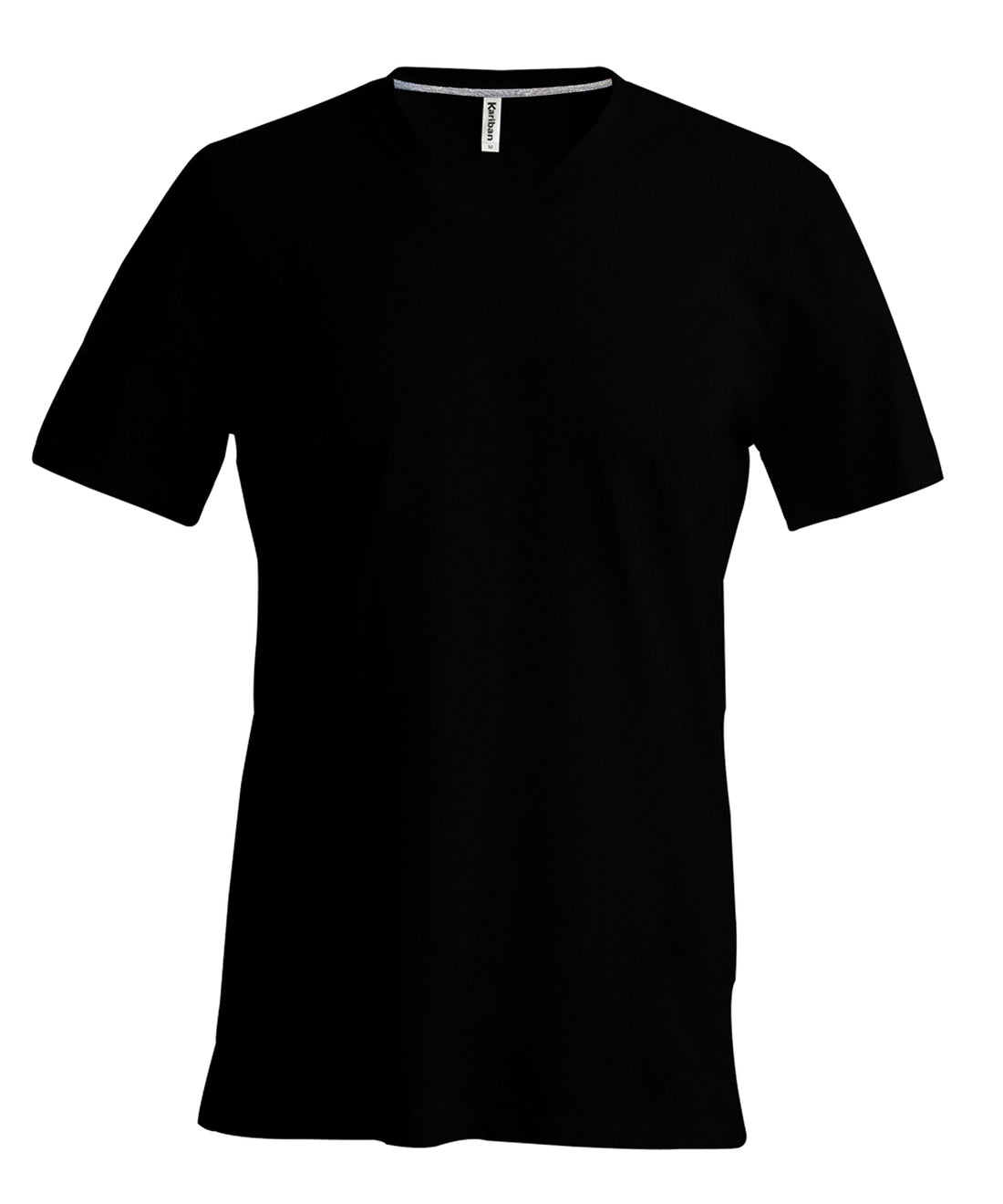 Men's short-sleeved V-neck T-shirt in Black