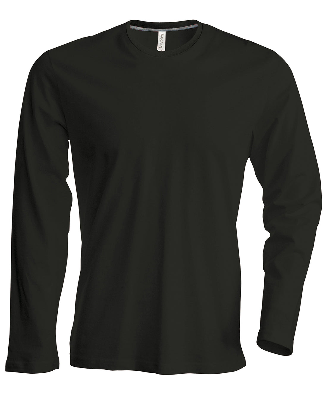 Men's long-sleeved crew neck T-shirt in Black