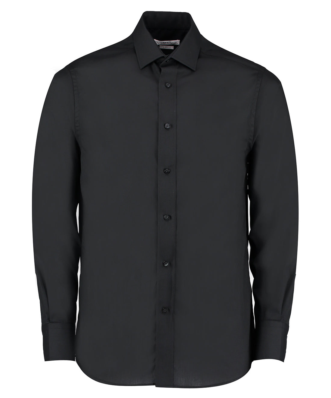 Tailored business shirt long-sleeved (tailored fit) in Black