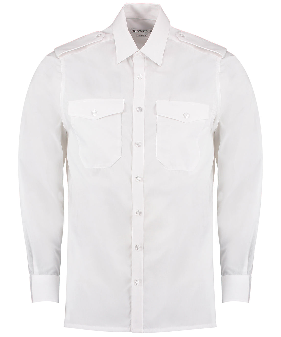 Pilot shirt long sleeved in White