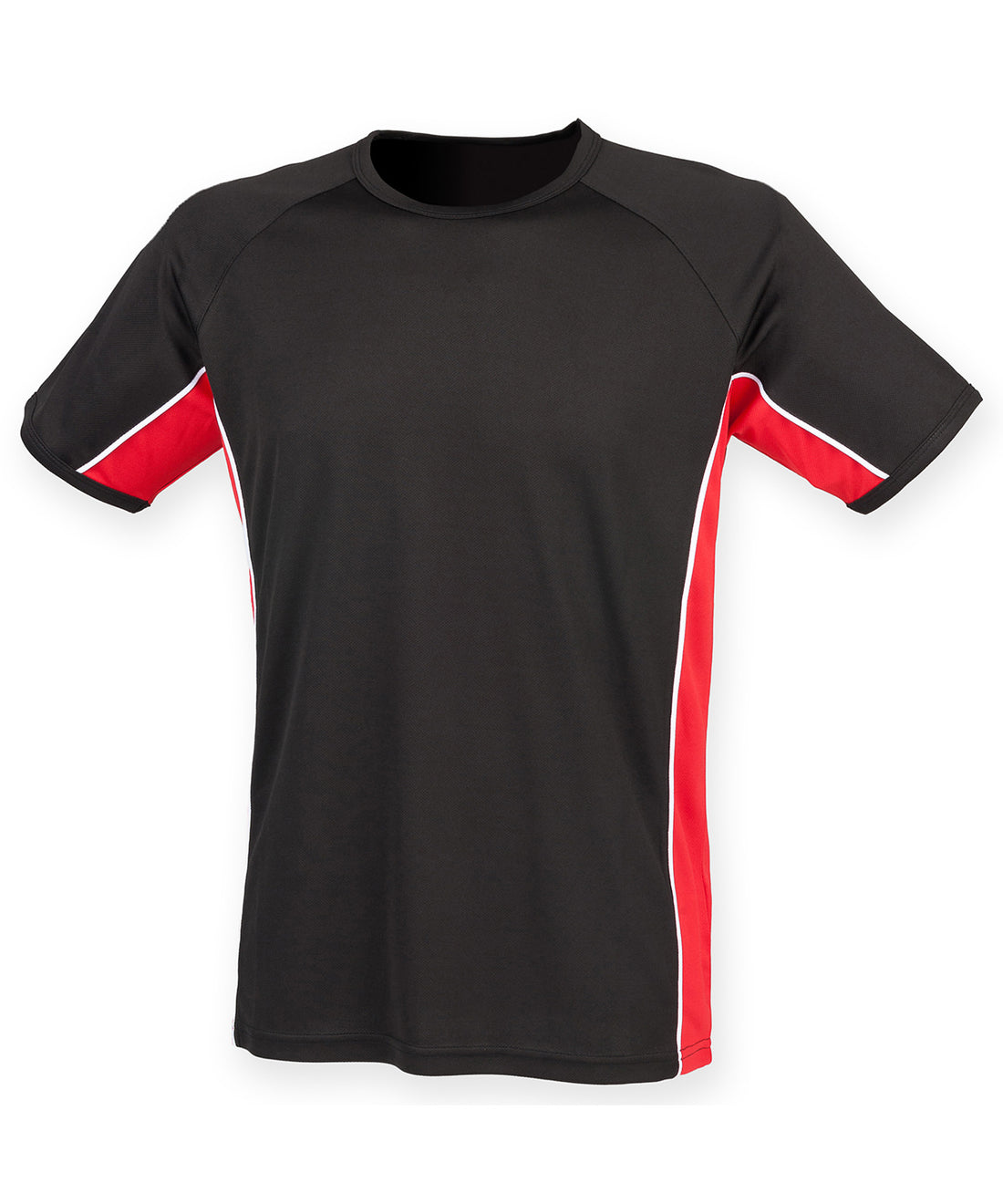 Kids performance panel t-shirt in Black/Red/White