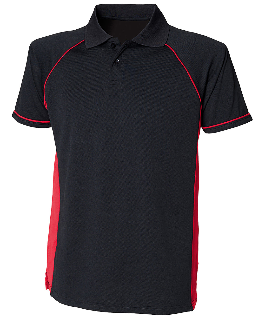 Panel performance polo in Black/Red/Red