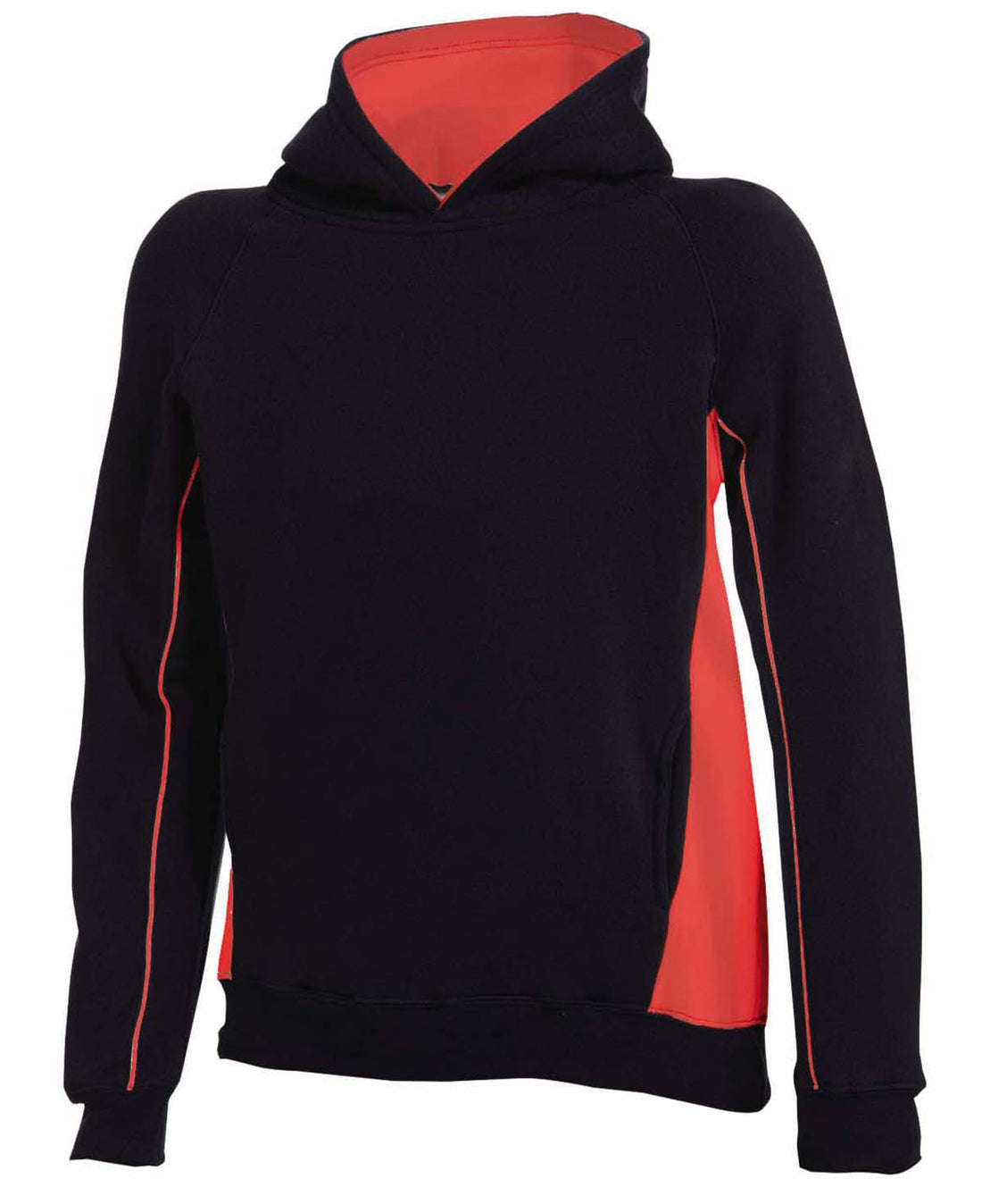 Kids pullover hoodie in Black/Red