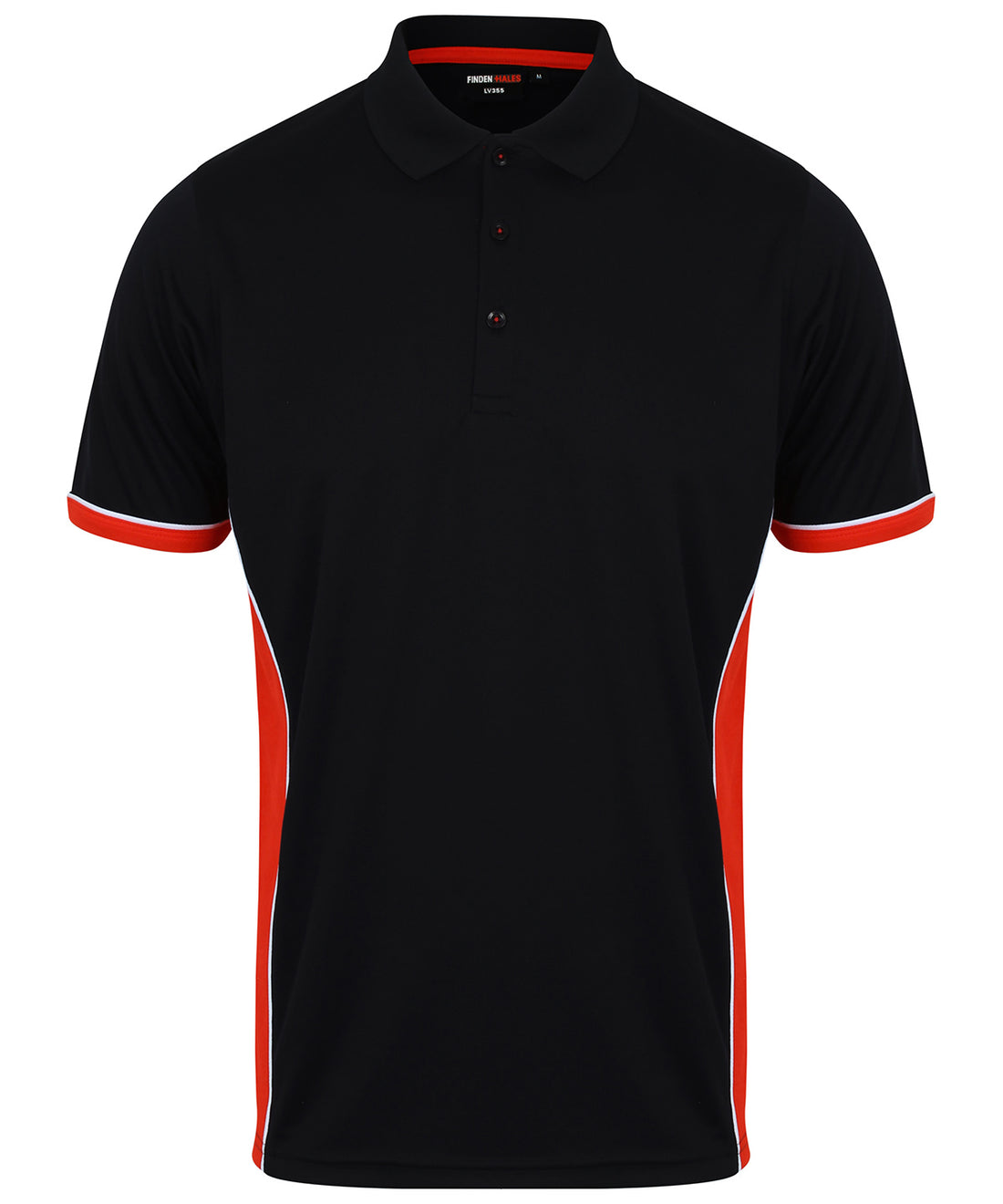 Panel polo in Black/Red/White