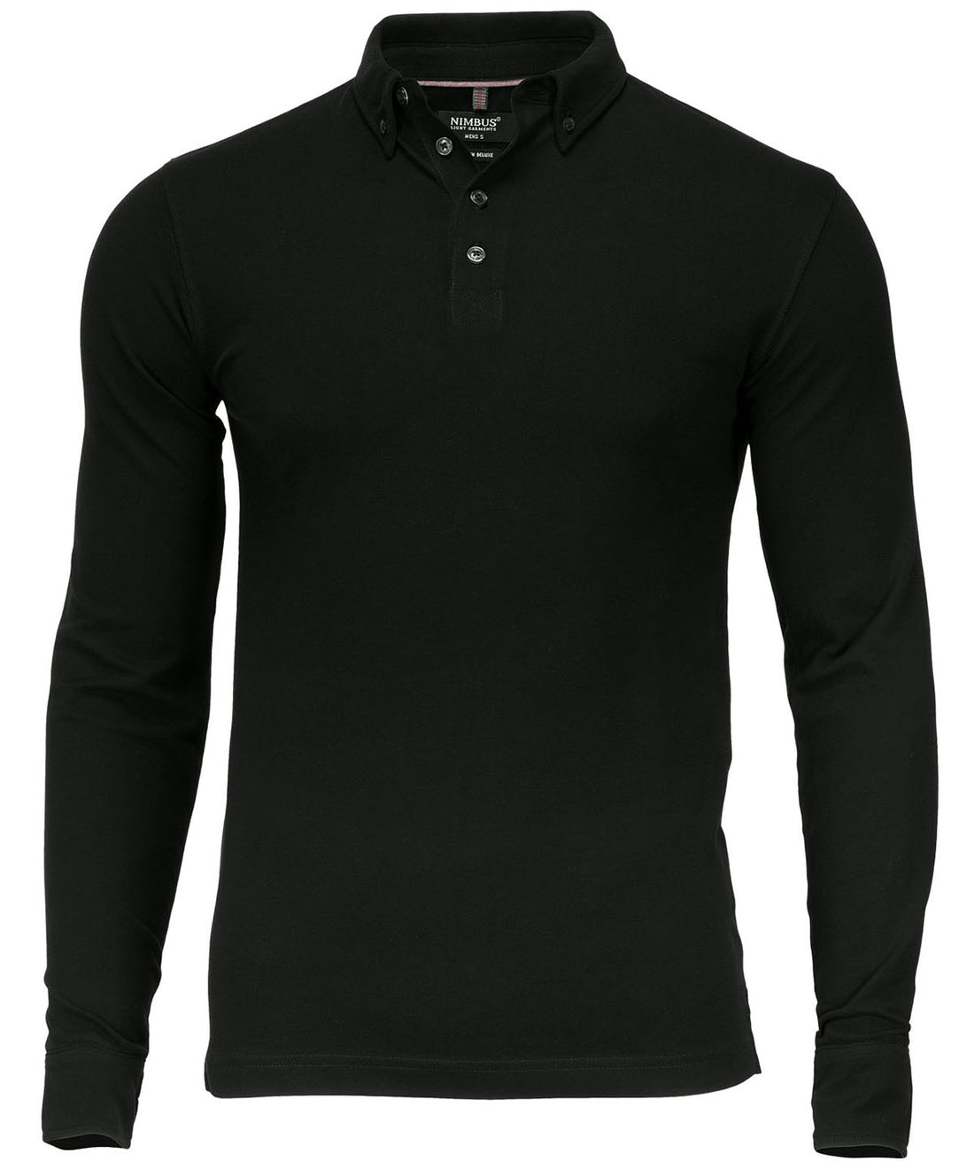 Carlington: deluxe long sleeve polo in Black