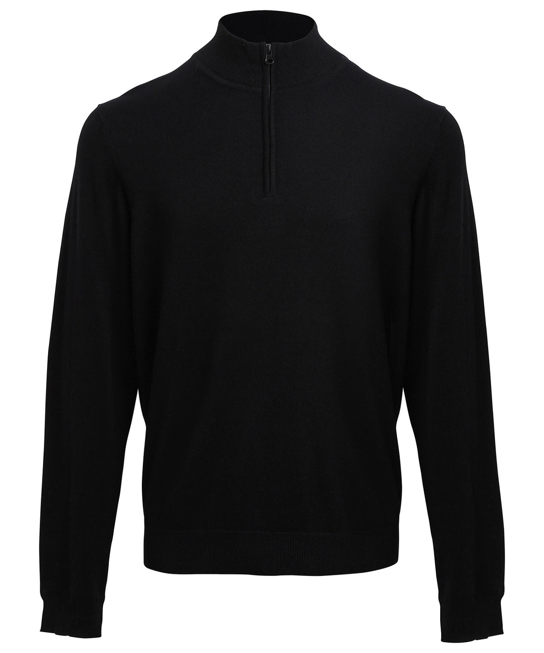¼ zip knitted sweater in Black
