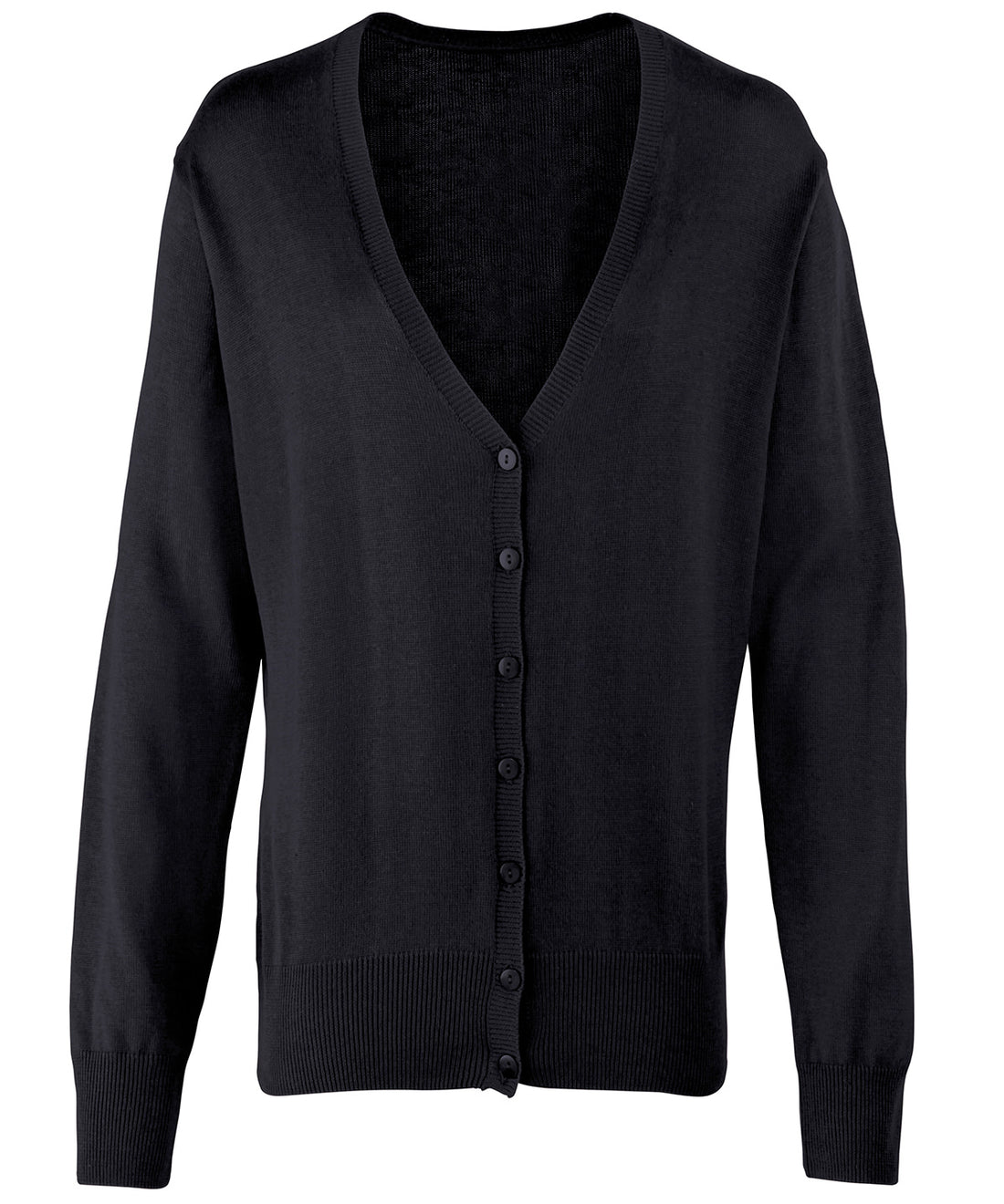 Women's button-through knitted cardigan in Black
