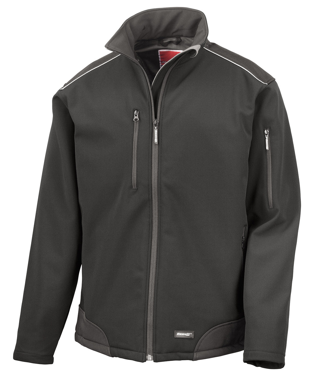 Ripstop softshell workwear jacket in Black/Black
