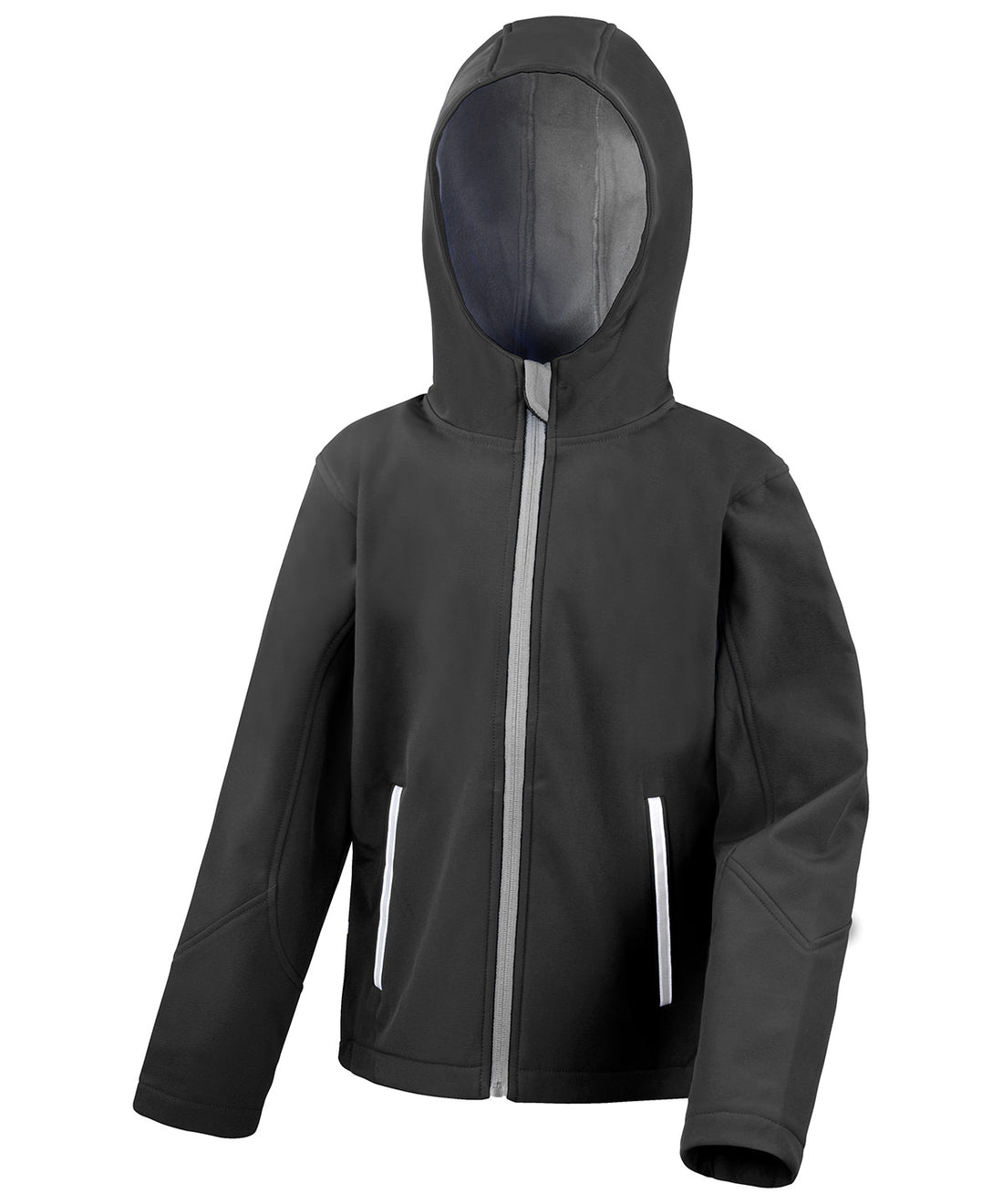 Core junior TX performance hooded softshell jacket in Black/Grey