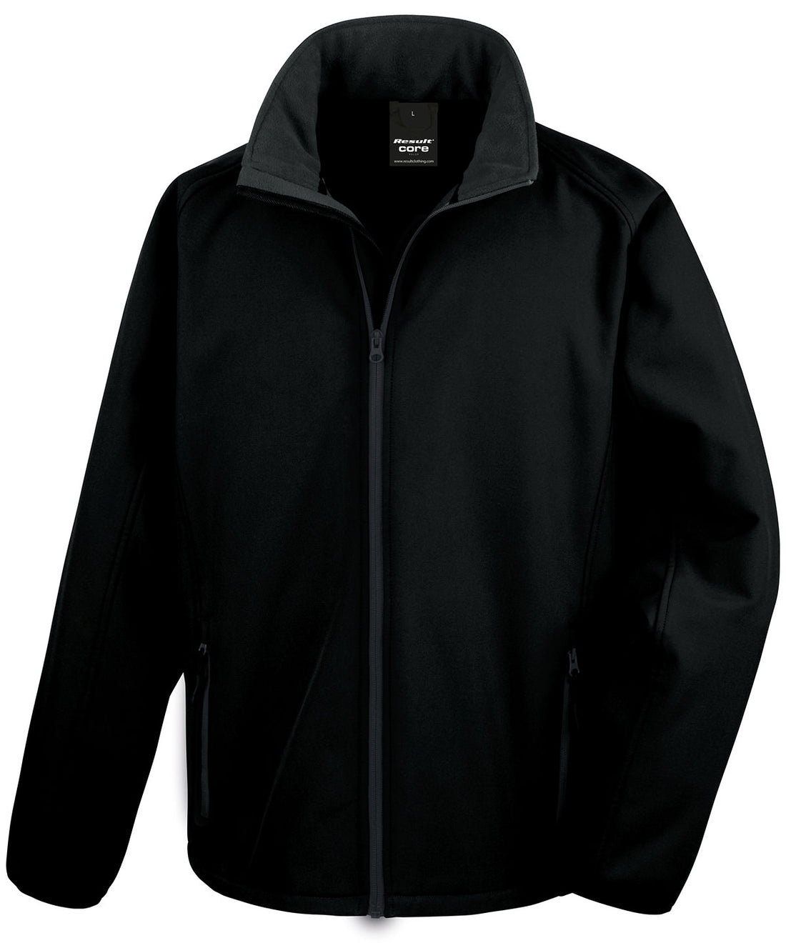 Core printable softshell jacket in Black/Black