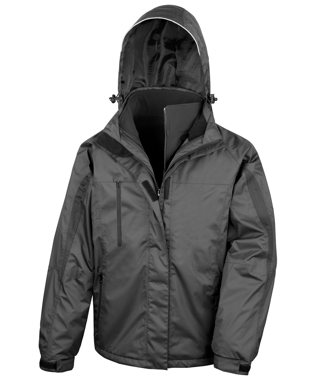 3-in-1 journey jacket with softshell inner in Black/Black