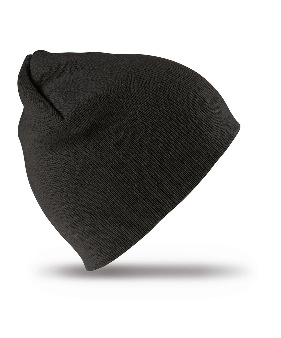 Pull-on soft-feel acrylic hat in Black
