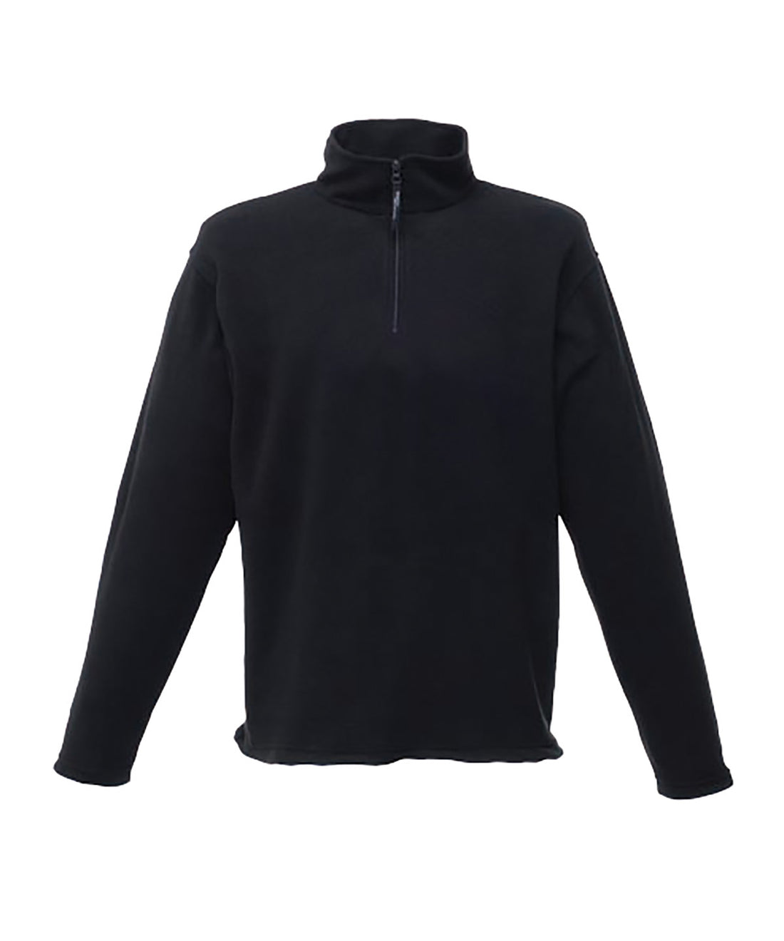 Zip-neck microfleece in Black