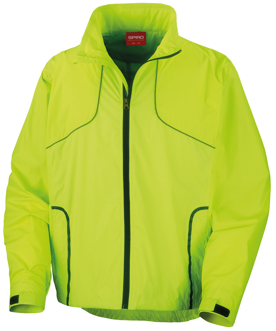 Spiro Crosslite trail and track jacket in Neon Lime