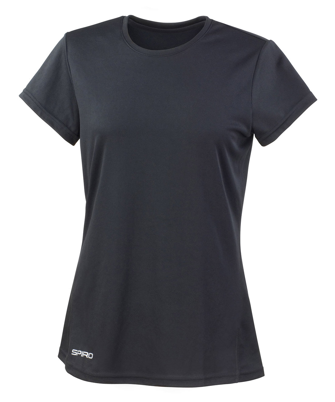 Women's Spiro quick-dry short sleeve t-shirt in Black