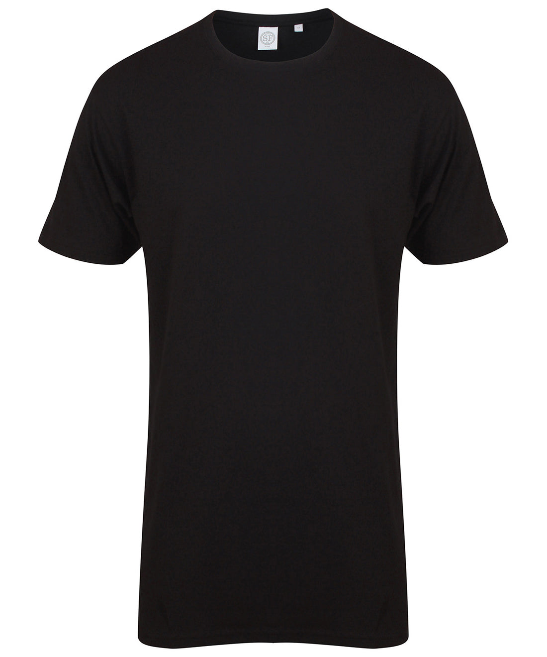 Longline t-shirt with dipped hem in Black