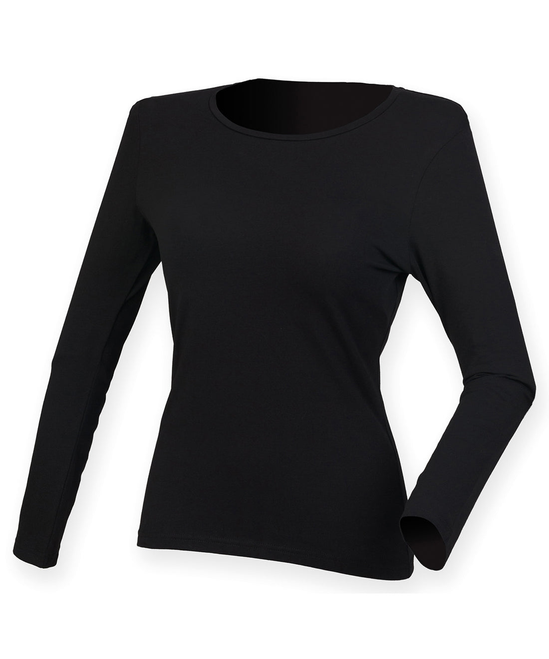 Women's feel good long sleeved stretch t-shirt in Black