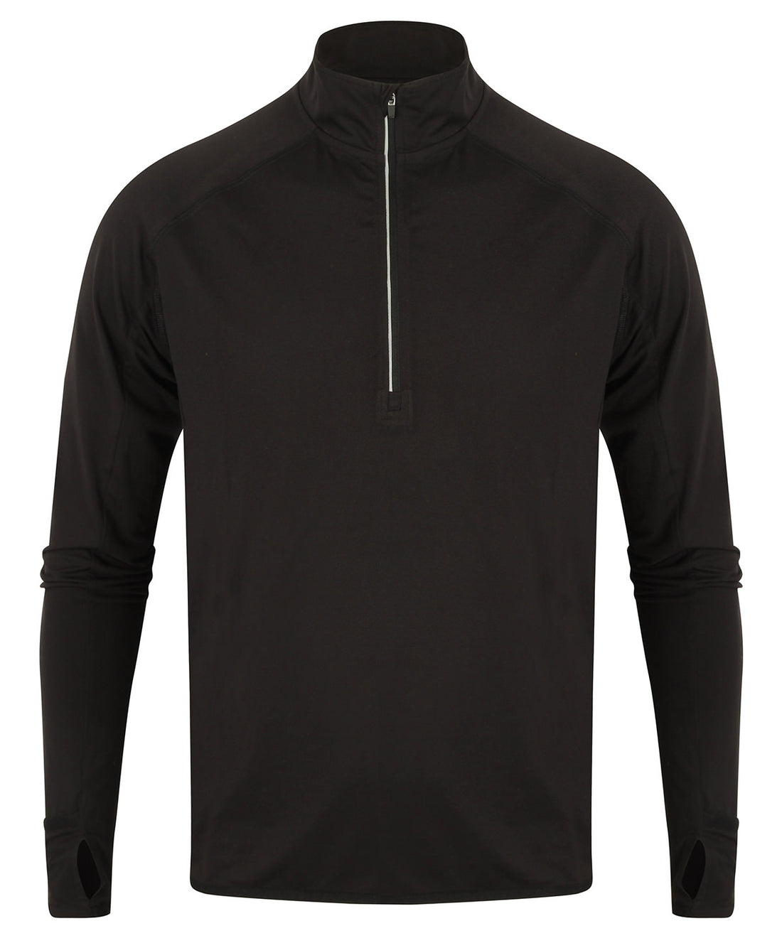 Long-sleeved ¼ zip top in Black
