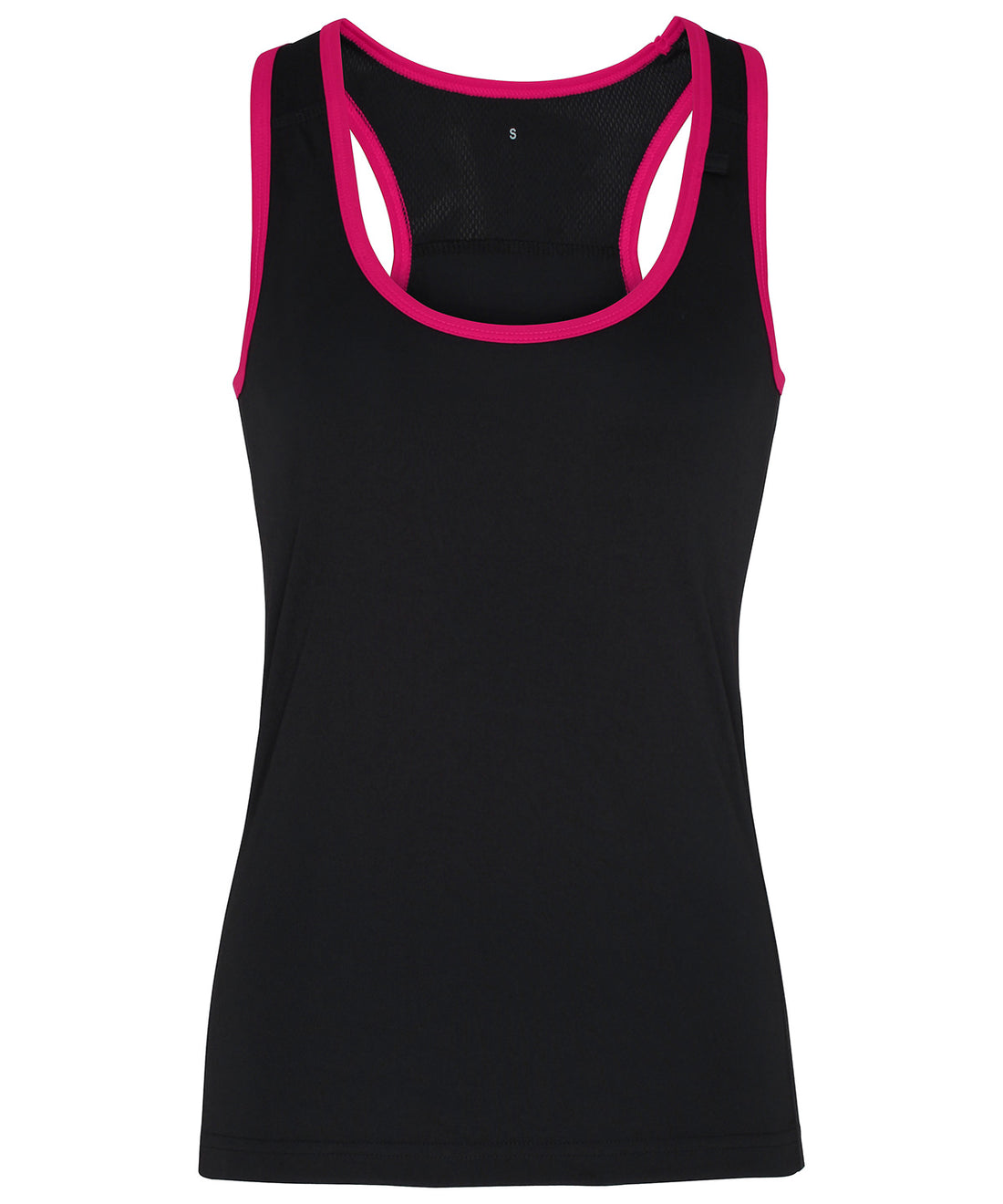 Women's TriDri® panelled fitness vest in Black/Hot Pink