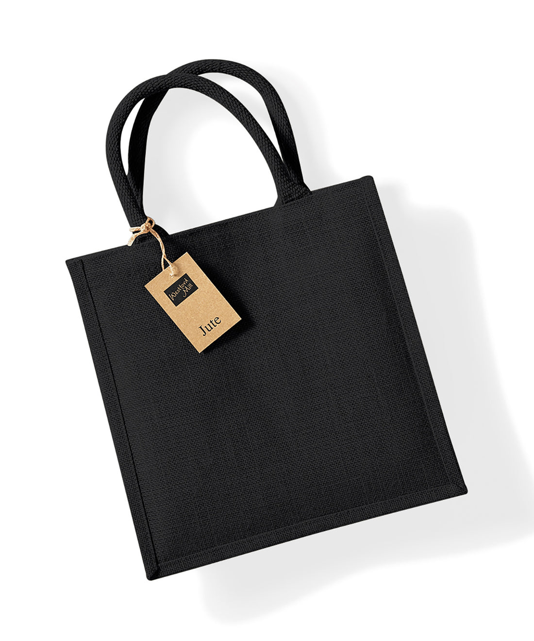 Jute midi tote in Black/Black