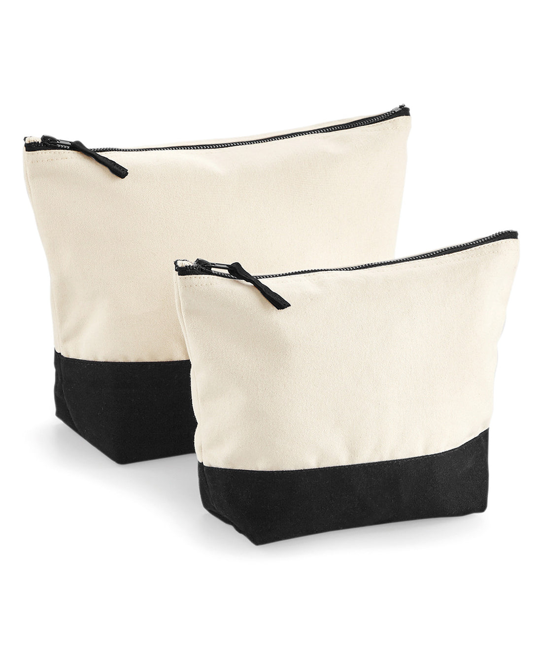 Dipped base canvas accessory bag in Natural/Black