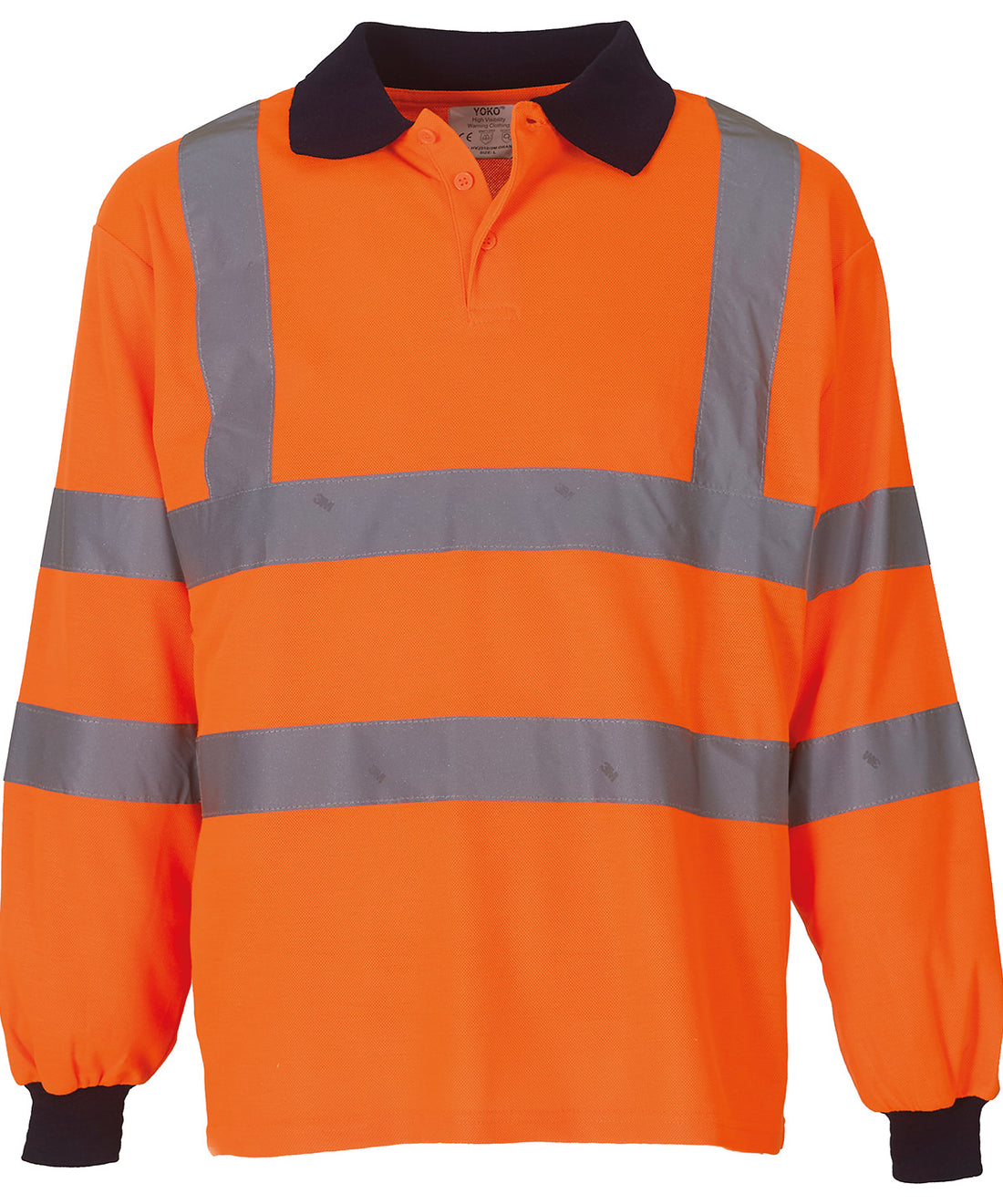 Hi-vis long sleeve polo (HVJ310) in Orange