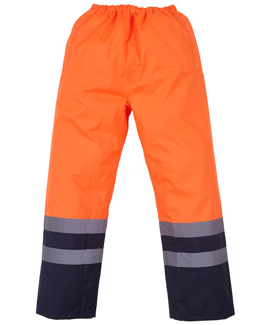 Hi-vis waterproof overtrousers (HVS463) in Orange/Navy