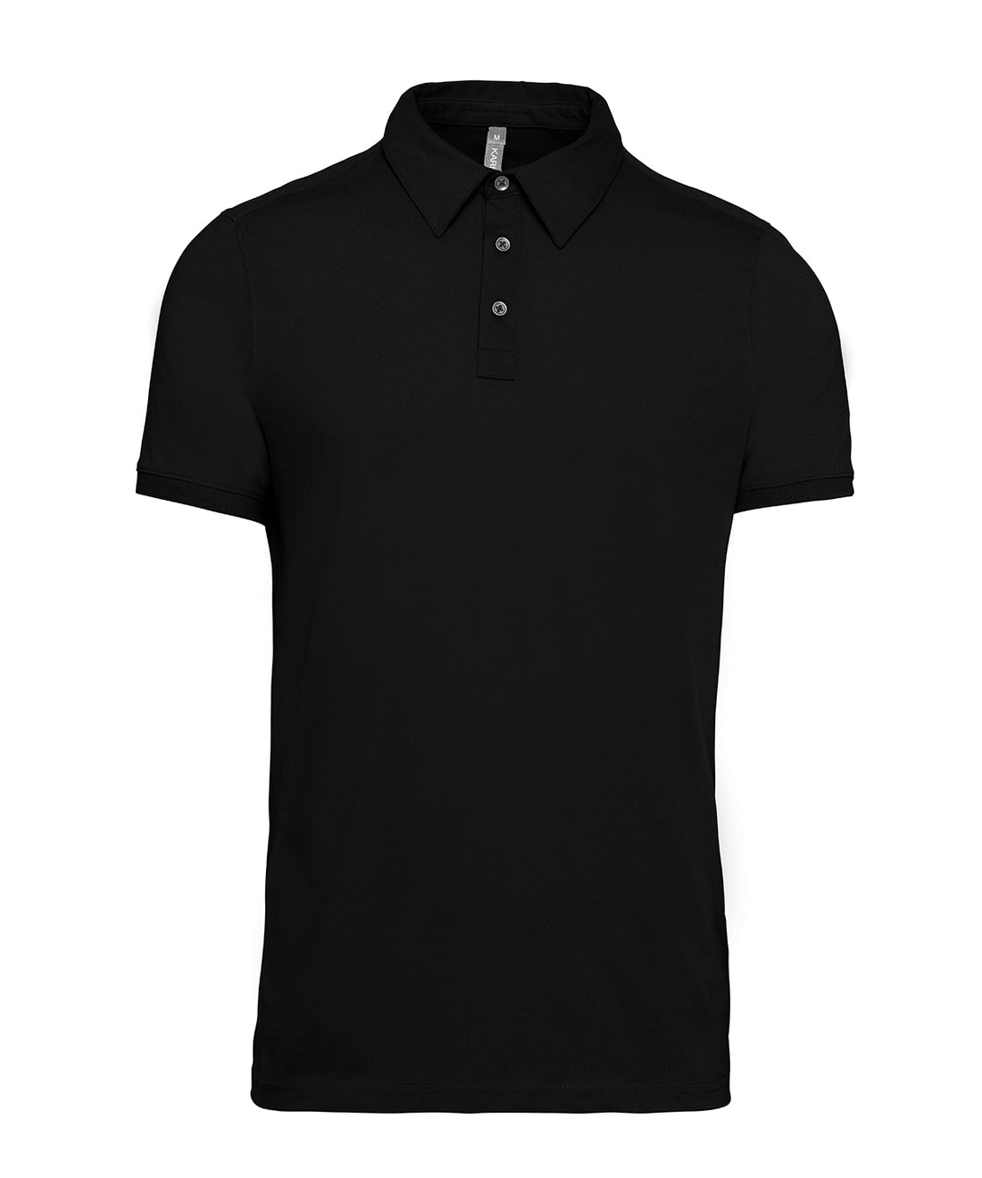 Jersey knit polo shirt in Black